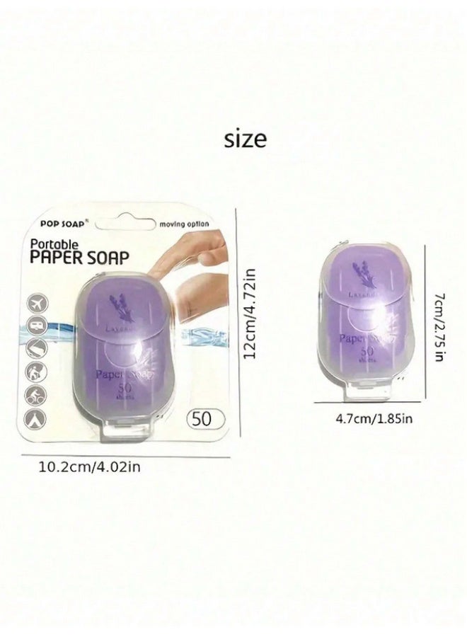 50 Portable Paper Soap Bars for Travel, Camping, and Road Trips, for Personal Care and Cleaning - Peach - Image 4