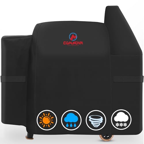 M COMNOVA OUTDOORS Comnova Grill Cover for Pit Boss 820-850 - Z Grill 700 - Premium Wood Pellet Smoker Cover for Pitboss Waterproof & Heavy Duty, 600D Pellet BBQ Cover for Pit Boss 820 Deluxe, Pro 850 and Z Grill 700 - Image 1