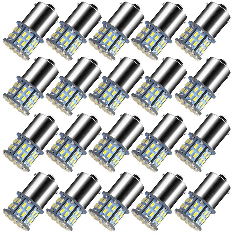 ACOHUIKE 1156 1141 1003 7506 BA15S LED Bulbs Super Bright 3014 50-SMD LED Replacement for 12 Volt RV Camper Trailer Boat Trunk Interior Lights (White, 20) - Image 1