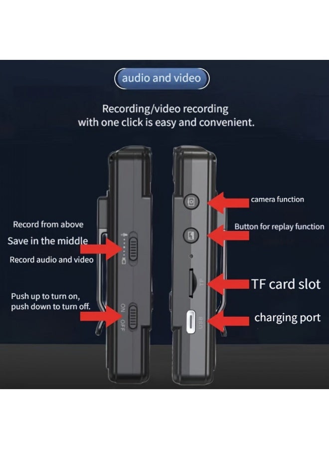 Beauenty 1080P Full HD Wearable Action Camera - Portable Video Recorder with 1200mAh Lithium Polymer Battery, USB Dual Charging, Clip Design, One-Click Audio  Video Recording, Night Vision, No SD Card Included - Image 4
