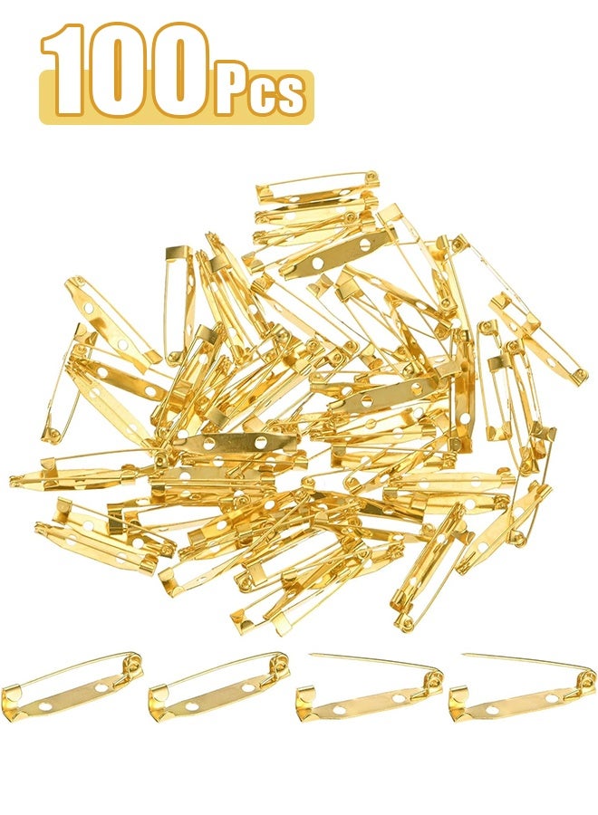 100 pcs Locking Pins Backs Safety Clasp Brooch, Badge Jewelry Pins for DIY Craft Costume Jewelry Making Sewing Felt Fabric - Image 1