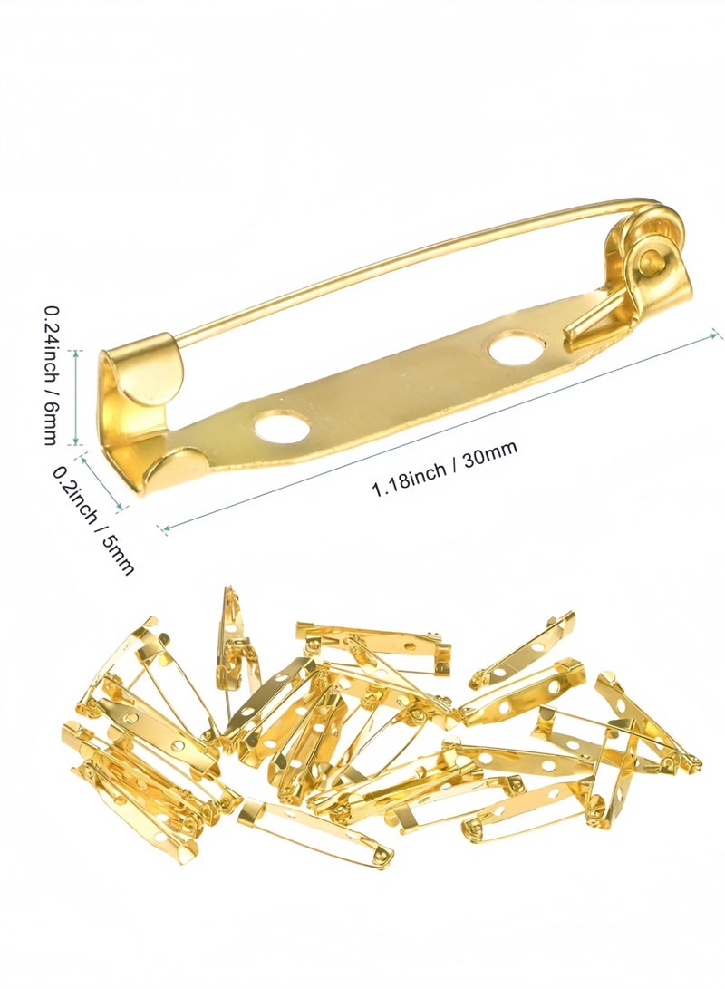 100 pcs Locking Pins Backs Safety Clasp Brooch, Badge Jewelry Pins for DIY Craft Costume Jewelry Making Sewing Felt Fabric - Image 2