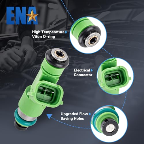 ENA 12 Holes Fuel Injectors Compatible with INFINITI Q50 FX35 EX35 G35 Nissan Altima Maxima Murano 350Z Pathfinder 35L 2008 2009 2010 2011 2012 2013 2014 2015 2016 Replacement for FJ1017 Set of 6 - Image 3