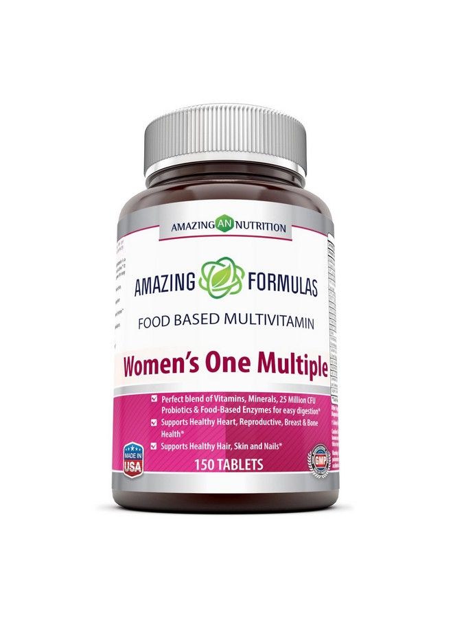 Amazing Formulas Women One Multiple 150 Tablets ; Multivitamin Supplement For Women ; Perfect Blend Of Vitamins Minerals 25 Million Cfu Probiotics & More ; Made In Usa