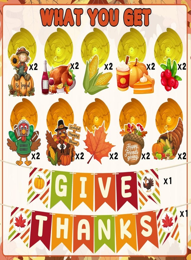 JUESMOS Thanksgiving Decorations 42pcs Gobble Give Thanks Banner Hanging Swirls for Home Decorations Indoor Thanks Giving Paper Banner Swirl for Living Room Office Classroom Fall Thanksgiving Decor - Image 3