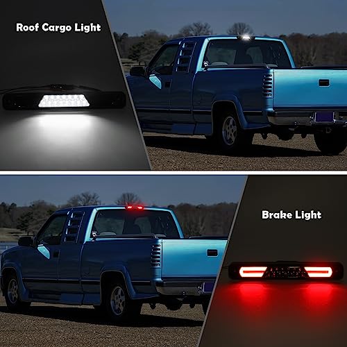 AUYICH LED Third Brake Light Compatible with Silverado Sierra OBS 19881998 C1500 C2500 C3500 K1500 K2500 K3500 3rd Brake Light C10 Rear Center High Mount Stop Light Roof Cargo Lamp Smoked Lens - Image 3