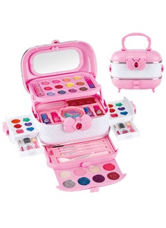 Joshberg Kids Makeup Kit with Storage Case,Kids Makeup Set,Washable and Nontoxic Cosmetic Toys for Little Girls,19.7*13.8*15.5cm,Pink/White  - Image 1