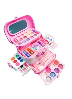 Joshberg Kids Makeup Kit with Storage Case,Kids Makeup Set,Washable and Nontoxic Cosmetic Toys for Little Girls,19.7*13.8*15.5cm,Pink/White  - Image 3