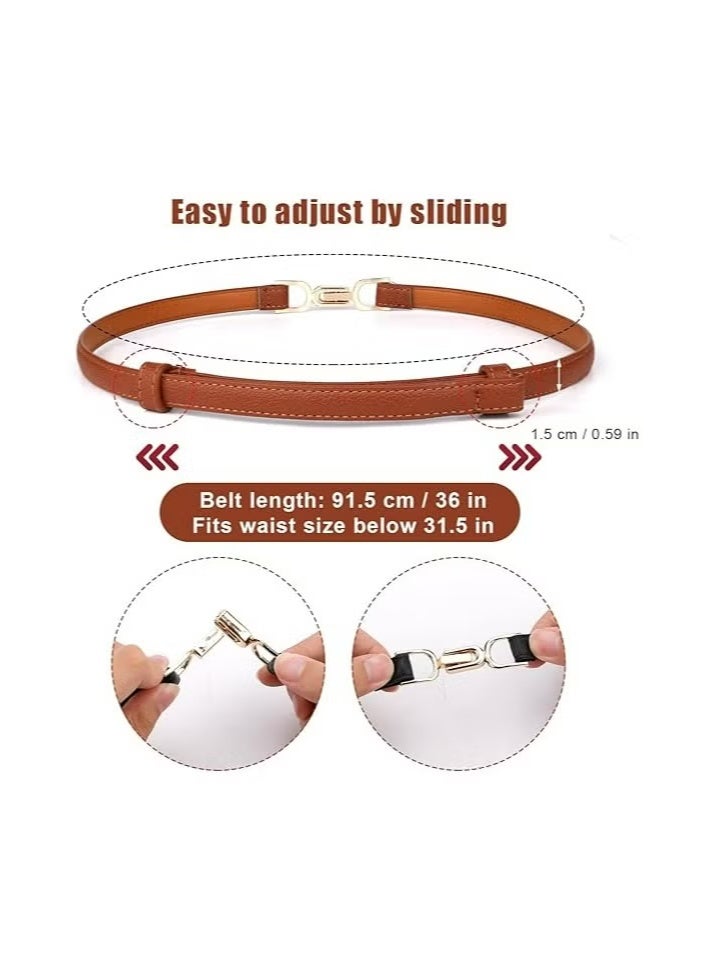 أوزيغالور 2 قطعة حزام جلدي نحيف قابل للتعديل للنساء للفساتين - Image 2