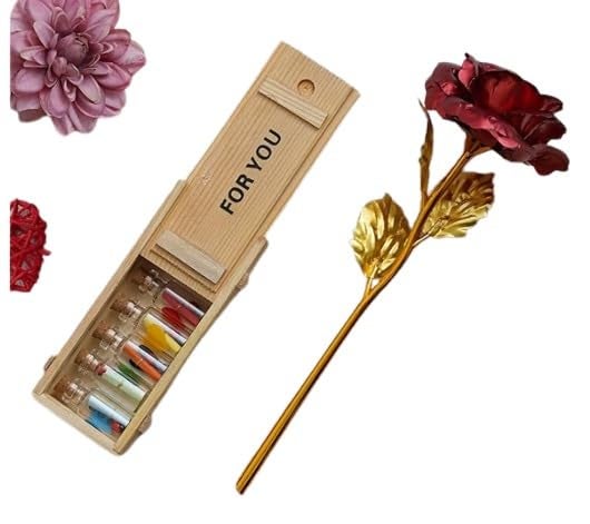 needs collection Needs Message Bottles Set and Red Rose Showpiece Valentine Day Gifts  - Image 2