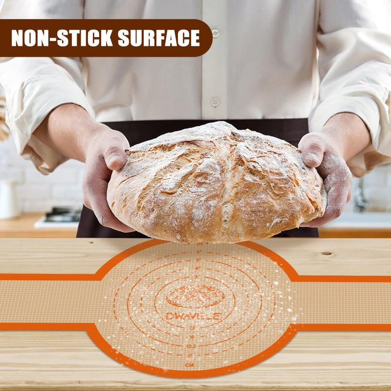 Dwavele Silicone Bread Sling for Dutch Oven, Non-Stick & Easy to Clean Bread Baking Mat Set, 2 Pcs Reusable Bread Sling with Long Handle to Transfer Sourdough - Image 2