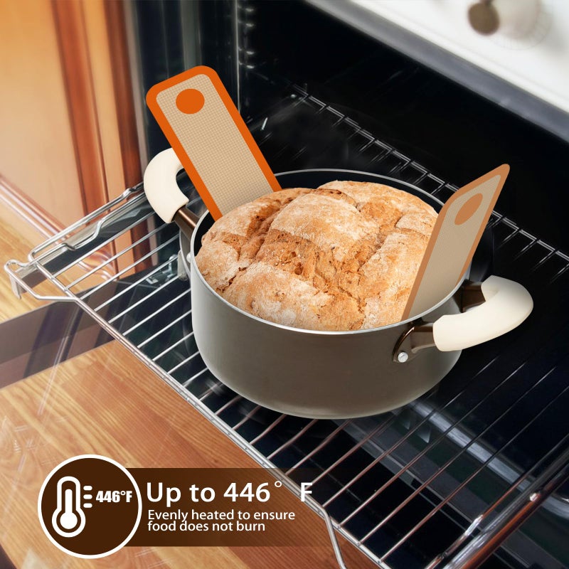 Dwavele Silicone Bread Sling for Dutch Oven, Non-Stick & Easy to Clean Bread Baking Mat Set, 2 Pcs Reusable Bread Sling with Long Handle to Transfer Sourdough - Image 5