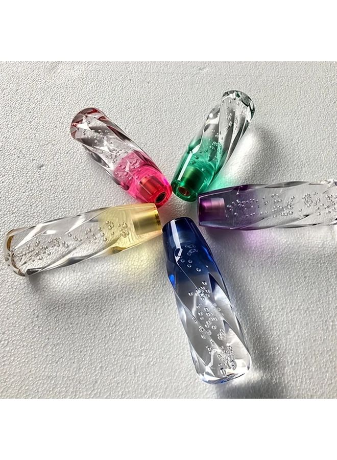 Blue Acrylic Car Shift Knob 5 9 Inch Vibrant Bubble Design Easy Install Adapters Included - Image 4