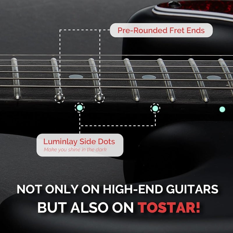 Tostar 39" Electric Guitar Kit with 10W Amp, P90 Pickup, Black Matte Finish, Tune-O-Matic Bridge, Solid Body Electric Guitar for Adults with Tuner, Capo, 4 Picks, Strap, Gig Bag, Christmas Gift - Image 3