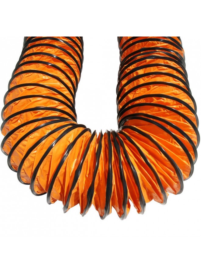 Rubber-Cal Rubber-Cal 01-191-4 "Air Ventilator Orange" Ventilation Duct Hose, 4"ID x 25' Length Hose Fully Stretched - Image 2