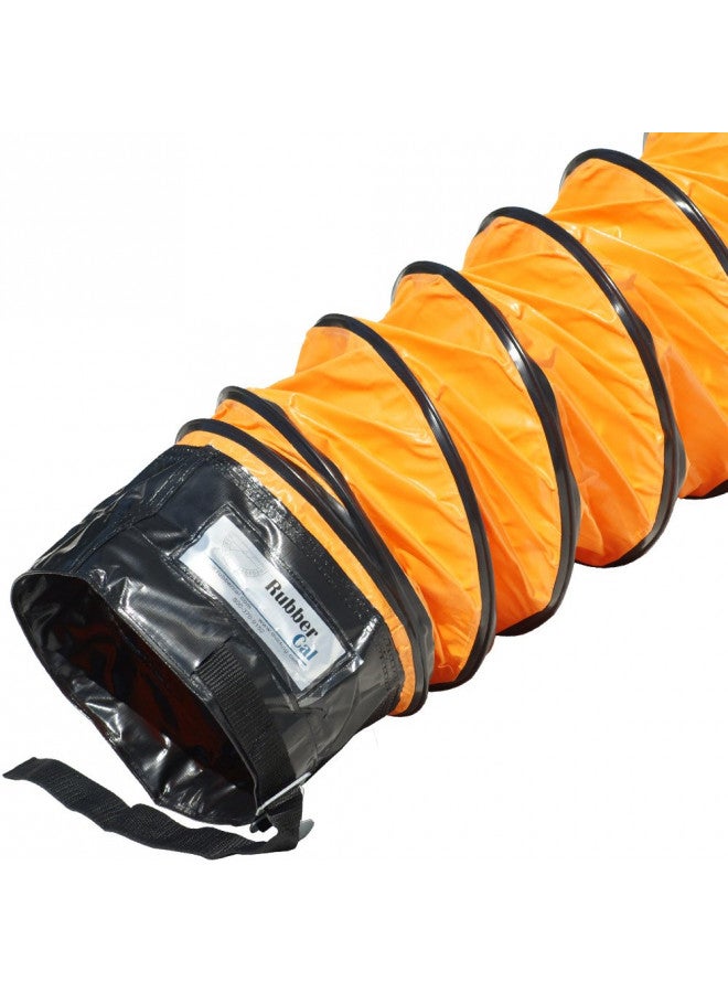 Rubber-Cal Rubber-Cal 01-191-4 "Air Ventilator Orange" Ventilation Duct Hose, 4"ID x 25' Length Hose Fully Stretched - Image 1