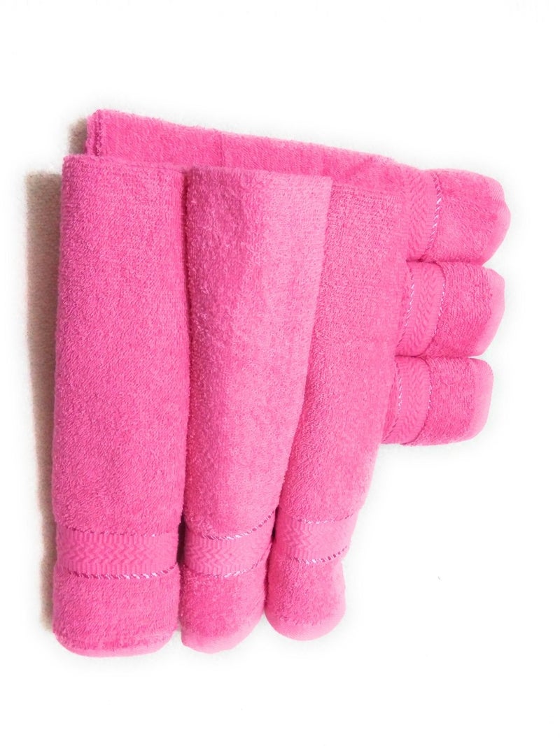 Cotton Colors Cotton Colors Cotton Hand Towel (Pack of 6, Large Size, Pink)_D34  - Image 1