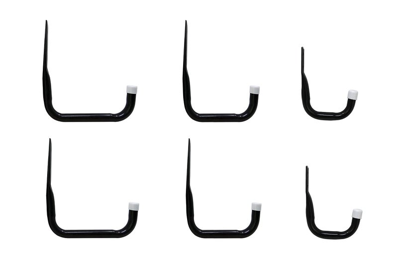 Shepherd Hardware 8088E Heavy Duty Steel Garage Storage/Assorted Utility Hooks  6 Pack  black - Image 1