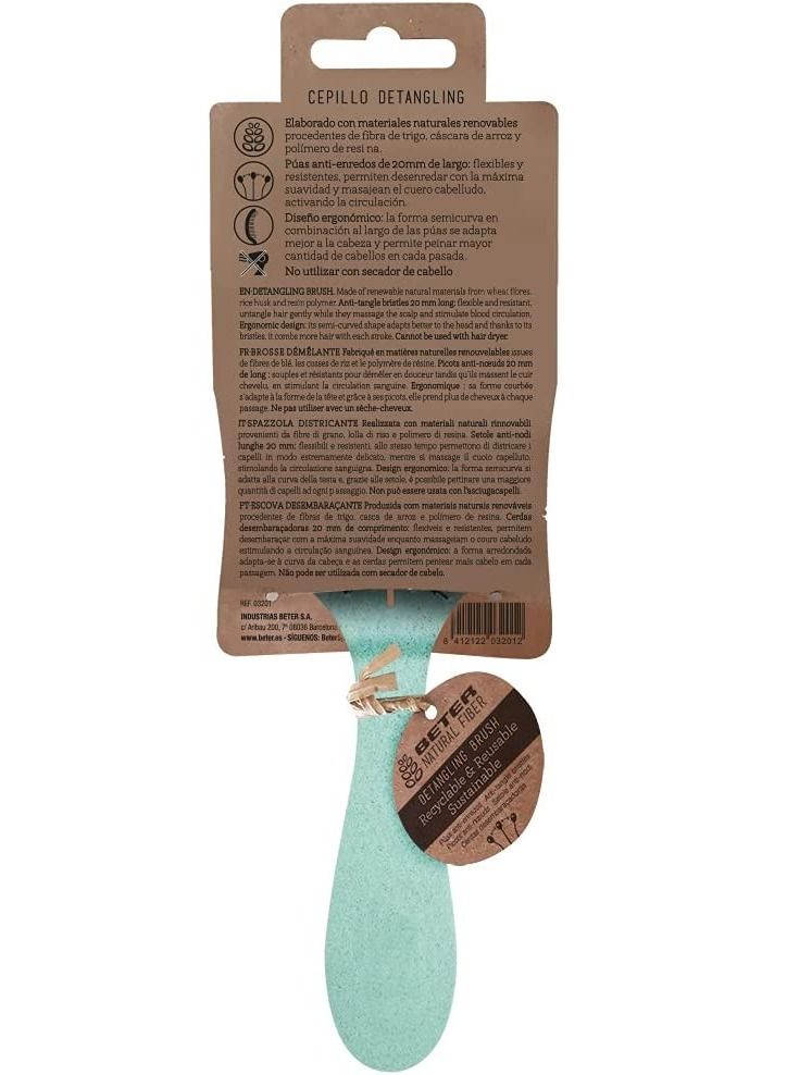 Beter Detangling Natural Fiber Hair Brush Green - Image 2