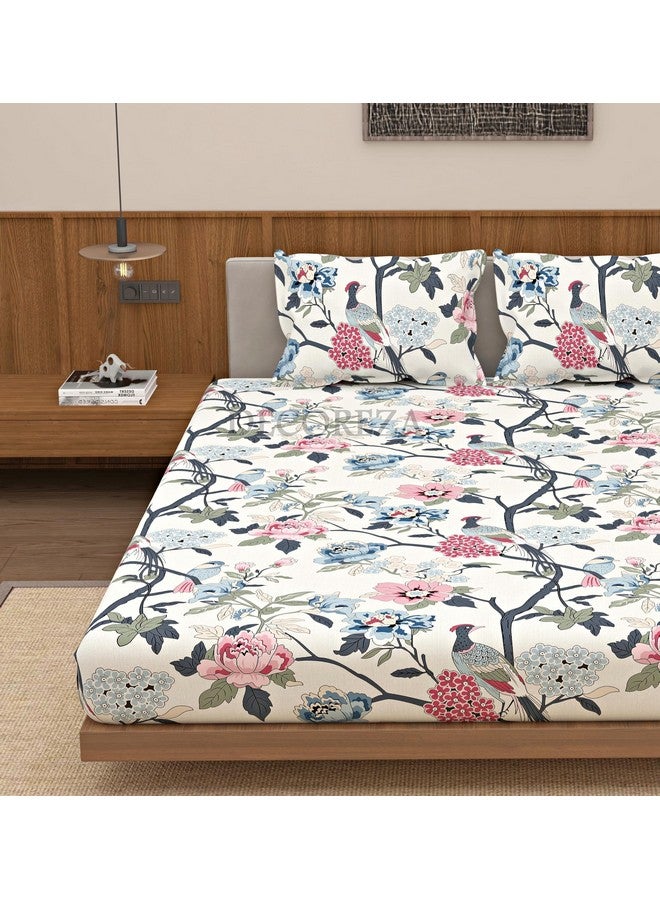 DECOREZA Queen Size Elastic Fitted Bedsheet with Deep Pocket Cotton Feel Bed Sheet for Double Bed, Soft, Breathable & Wrinkle-Resistant, Includes 2 Pillow Covers, Size - 60"x78" Chelsea Pink - Image 4