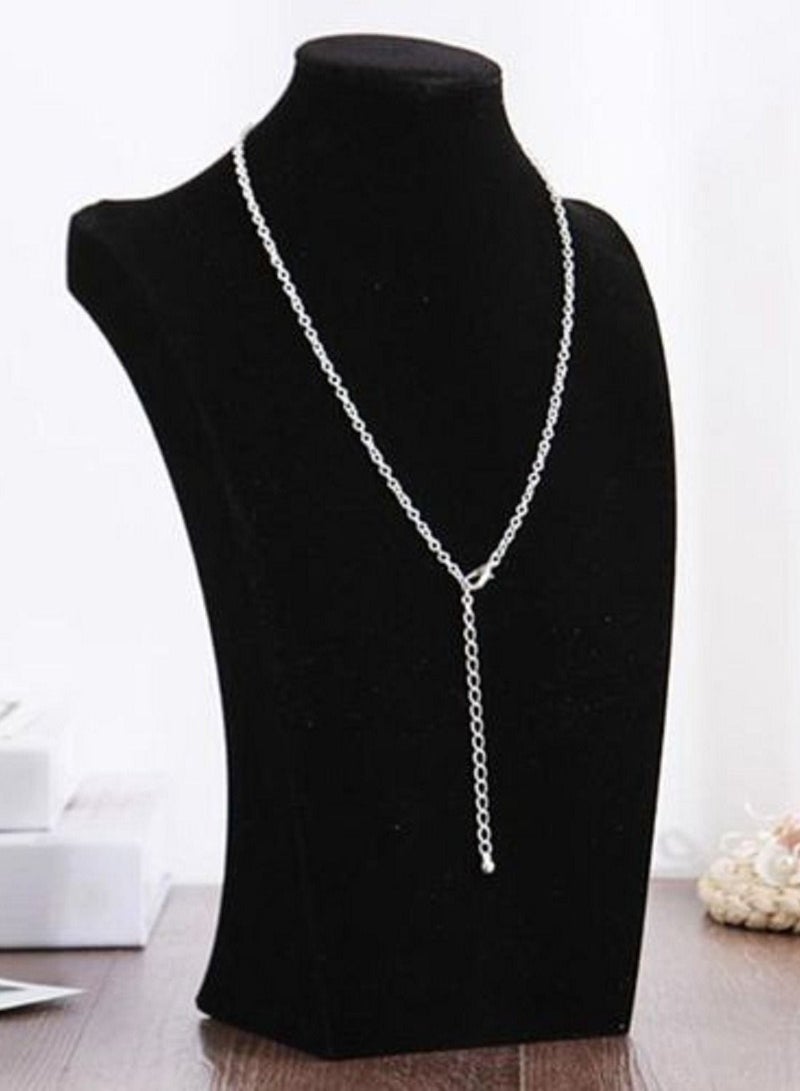 Jewelry Organizer Stand Black Velvet Cloth Jewelry Display Model Neck Chest Display Necklace Jewelry - Image 3