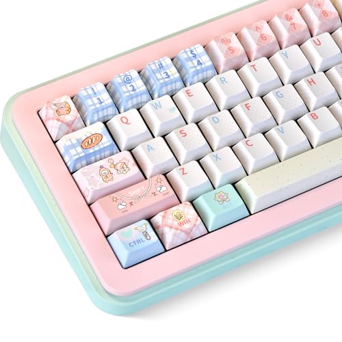 GMKWTL XVX PBT Keycaps 75 Percent, 157 Keys Cute Dye-Sub Keycap Set, Cherry Profile Keyboard Keycaps with Custom Transparent Key caps Compatible with Most ANSI Layout MX Switches Mechanical Keyboard - Image 1