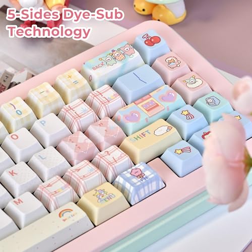 GMKWTL XVX PBT Keycaps 75 Percent, 157 Keys Cute Dye-Sub Keycap Set, Cherry Profile Keyboard Keycaps with Custom Transparent Key caps Compatible with Most ANSI Layout MX Switches Mechanical Keyboard - Image 2