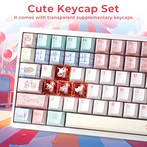 GMKWTL XVX PBT Keycaps 75 Percent, 157 Keys Cute Dye-Sub Keycap Set, Cherry Profile Keyboard Keycaps with Custom Transparent Key caps Compatible with Most ANSI Layout MX Switches Mechanical Keyboard - Image 4