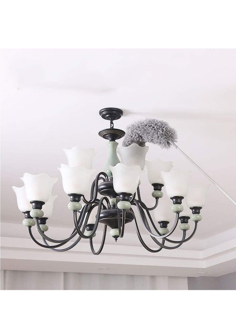 SYOSI - Feather Duster Extendable Duster Microfiber Long Extension Pole Scratch Resistant Cover, Washable, Cleaning High Ceiling Fans, Blinds, Cobweb Extendable Feather Duster - Image 1