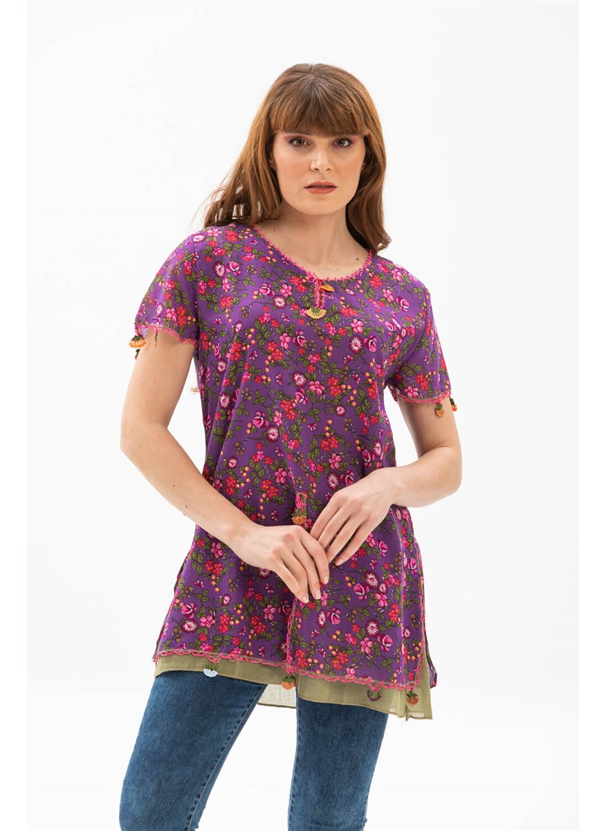 Short Sleeve Ceyda Voile Blouse Purple 6163 - pzsku/Z495819D2C49E001D7CC8Z/45/_/1725535460/86f5e271-b337-4676-9432-2e78b9d5a5be