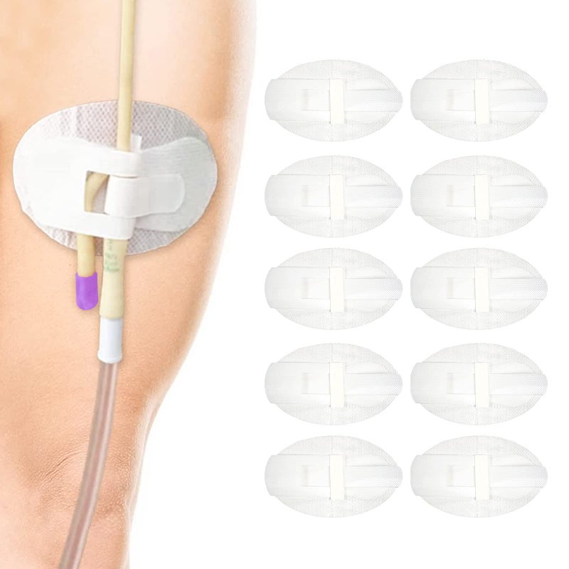 10 Pack Statlock Catheter HolderCatheter Stabilization DeviceCatheter Urinary Leg Bag Legband Holder StickerAdhensive Catheter Leg Strap Hook and LoopCatheter Supplies White