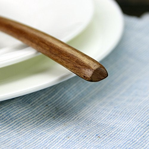 AOOSY Spoons, Wooden Spoons for Eating, 6 Pieces Japanese Natural Plant Ellipse Wooden Ladle Spoon Set for Cooking Mixing Stirring Honey Tea Soda Dessert Coconut Bowl Nonstick Pots Kitchen - Image 5