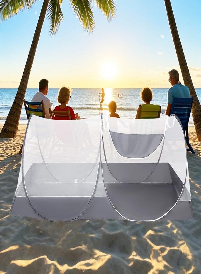 Akiky Pop Up Mosquito Net for Camping Tent,Large Folding Mosquito Netting for Camping with Mesh Bottom for Free Installation-Portable Foldable Mesh Net for Twin Size Bed Travel - Image 4