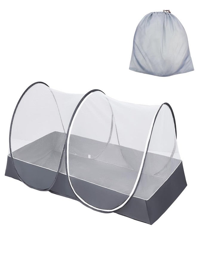 Akiky Pop Up Mosquito Net for Camping Tent,Large Folding Mosquito Netting for Camping with Mesh Bottom for Free Installation-Portable Foldable Mesh Net for Twin Size Bed Travel - Image 1