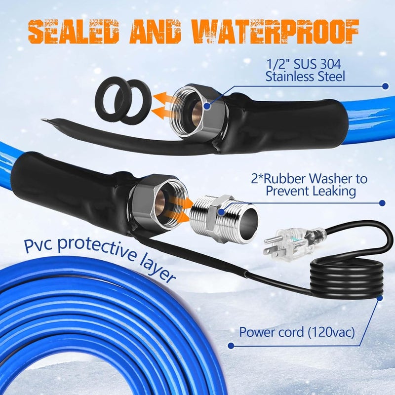 Nottia 30FT Heated Drinking Water Hose - Freeze Protection to -45°F - Image 3