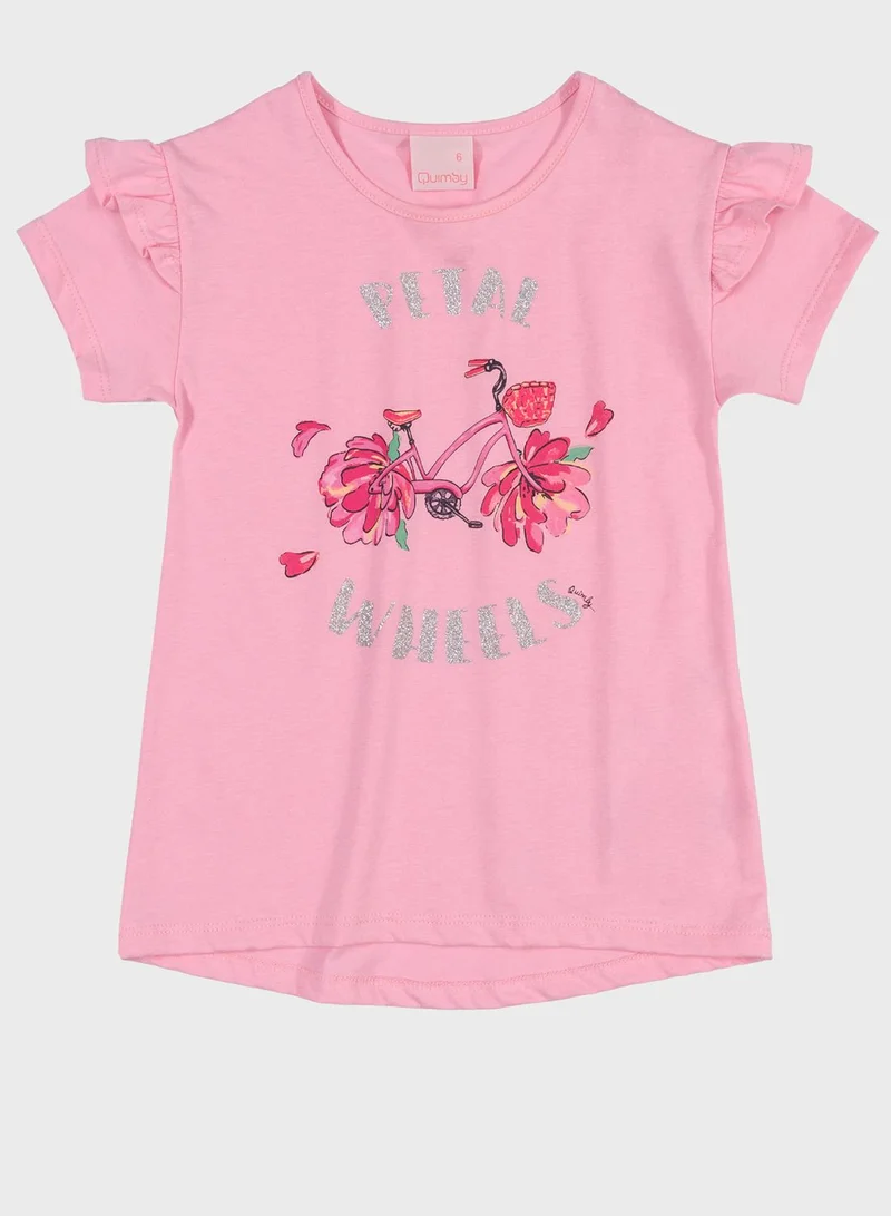 Quimby Kids Printed T-Shirt And Pants Set