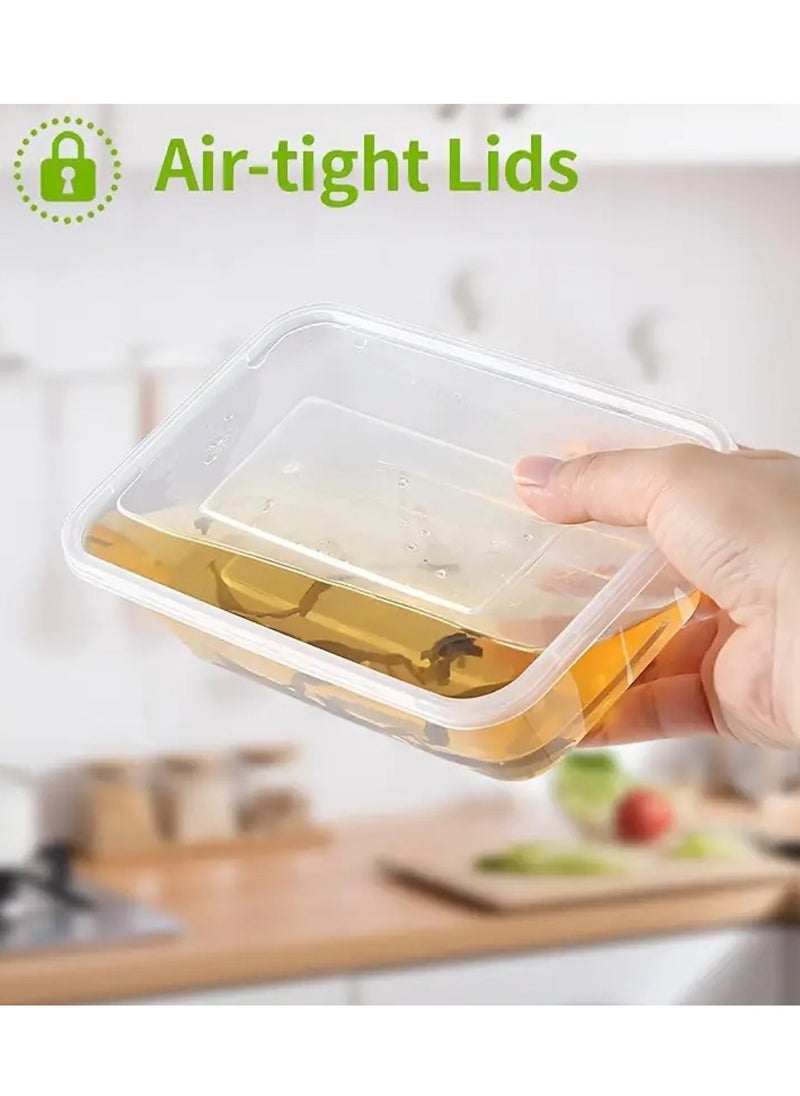 Generic BPA-Free 1500ml, 5Pcs Microwave Safe Rectangular Food Storage Containers With Lids  - Image 3