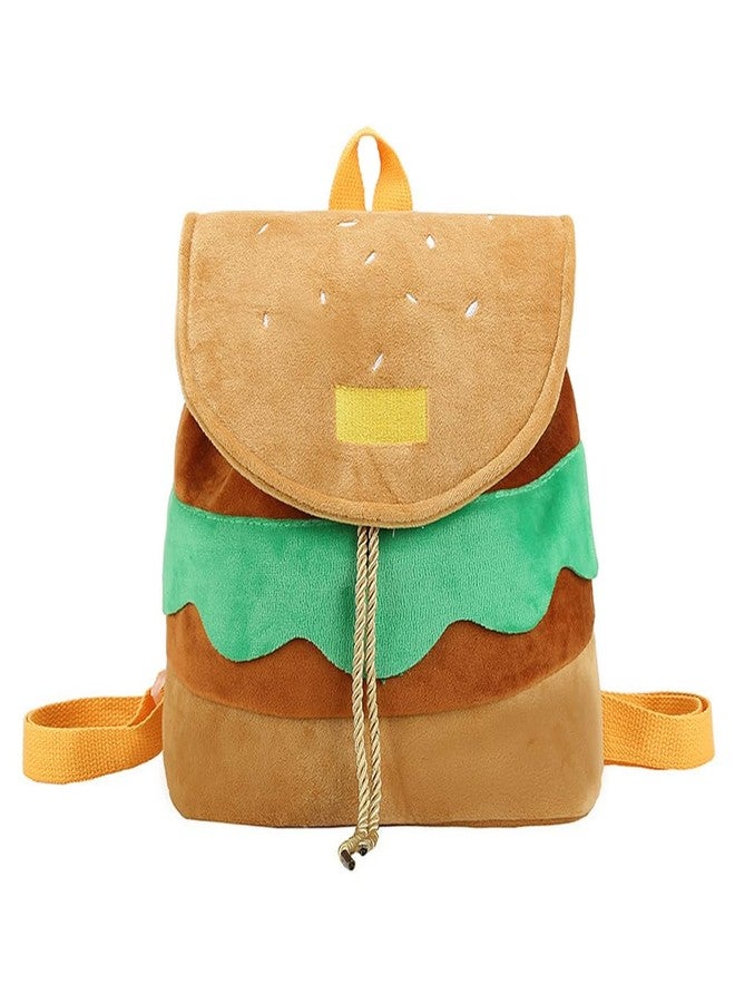 SHIDXIB 1Pcs Cute Hamburger Backpack Purse Fun Cartoon Design with Drawstring Closure for Books and Essentials - Image 1