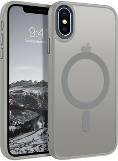 Case BENTOBEN Magnetic Iphone Xs Max, Compatible with Wireless Charger and Magsafe Card Wallet, Simple Clear Shockproof Drop Resistant Anti-Fingerprint Case Compatible with Iphone Xs Max - Grey