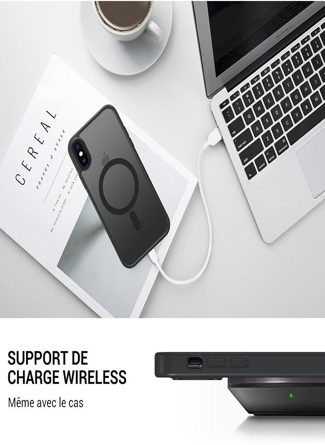 Generic - Case BENTOBEN Magnetic Iphone Xs Max, Compatible with Wireless Charger and Magsafe Card Wallet, Simple Clear Shockproof Drop Resistant Anti-Fingerprint Case Compatible with Iphone Xs Max - Grey - Image 1