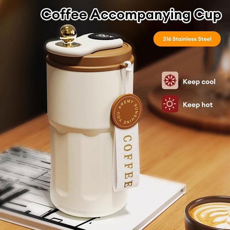 WOX MOX WOX MOX Stainless Steel Hot and Cold Vacuum Insulated Temperature Display Coffee Mug Leakproof Smart Travel Beverage Cup Temprature Display Tumbler Thermos 410 ML  - Image 4