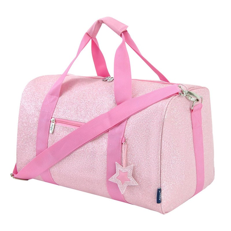 NGIL Super Star Duffle Bag Mini Dance Bag Mini Travel Bag for Sports Gymnastics and Ballet with Adjustable Strap Zippers Pockets GlitterPink Large - Image 2