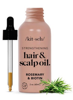 Kitsch Kitsch Rosemary Oil for Healthy Scalp, Pre Wash Scalp & Hair Oil Infused with Biotin, Hair Strengthening Treatment, Nourishing & Volumizing in Recycled Bottle, 60 mL  - Image 1