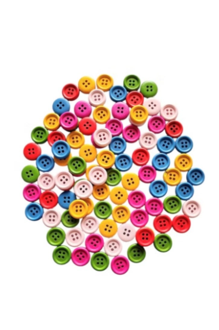 OASIS-TH 50 Pcs Colourful Buttons 9MM Round Resin Button Large Sewing Buttons Craft Buttons with Plastic Storage Box Buttons for Crafting, Clothes Sewing (4 Holes)  - Image 1