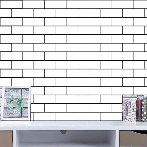 FOKRIM White Brick Wallpaper for Walls Sticker 45x300cm 14-sqft - Peel and Stick Removable Self Adhesive Waterproof Wall Paper for Home Kids Room Play Room - Image 4
