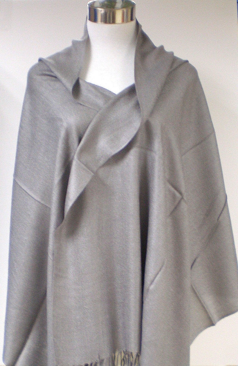 Tapp Collections Premium Pashmina Shawl Wrap Scarf - Grey - Image 2