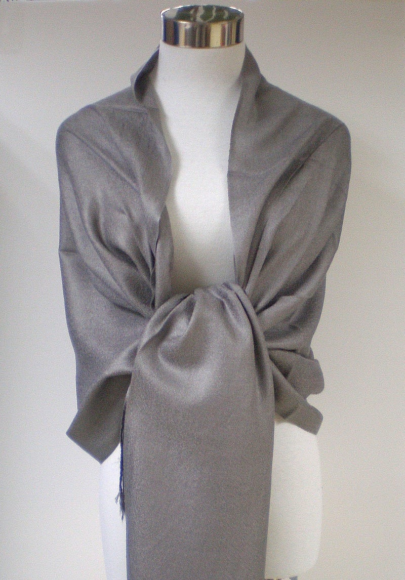 Tapp Collections Premium Pashmina Shawl Wrap Scarf - Grey - Image 3