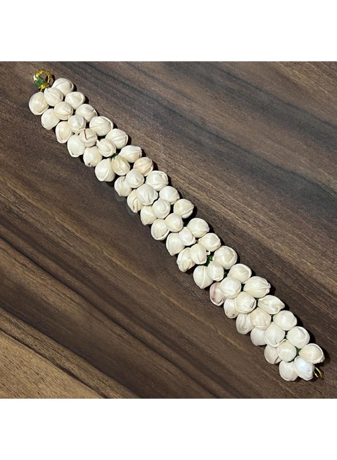 BLUSHIA Pack of 2 Flower Gajra Bun Juda Maker Mogra Gajra Hair Accessories For Women and Girls (White) - Image 4