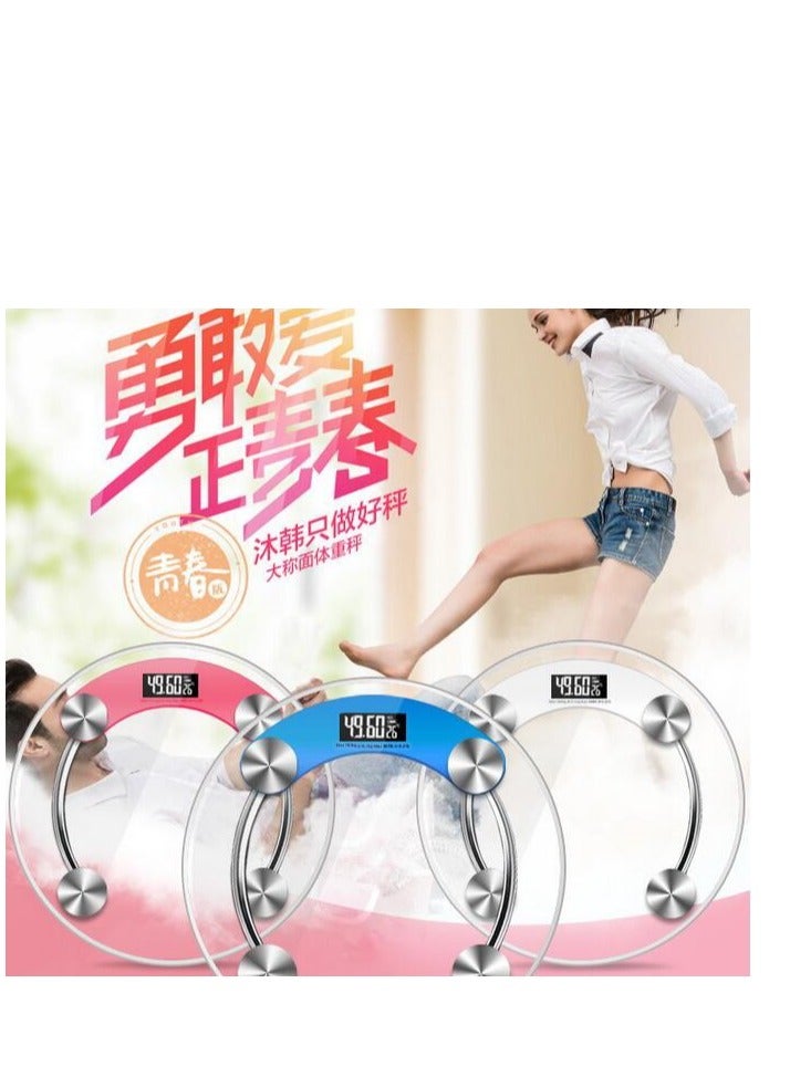 Digital LCD Electronic Glass Body Weight Scale Health Bathroom Round28cm Clear Bathroom Scale LCD Electronic Digital Smart S - Image 3