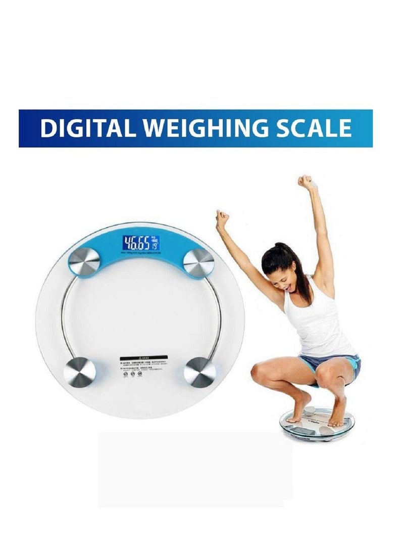 Digital LCD Electronic Glass Body Weight Scale Health Bathroom Round28cm Clear Bathroom Scale LCD Electronic Digital Smart S - Image 5